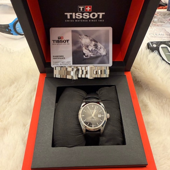 Tissot Accessories - Tissot  Lady Black Dial Steel Watch with Silver Bracelet